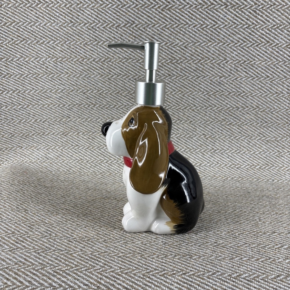 Pioneer Woman Charlie Basset Hound Dog Pump Liquid Hand Soap Lotion Dispenser 8" - Picture 4 of 6